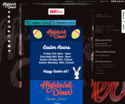 Highleveldiner.com(Highlevel Diner) Screenshot