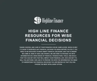 Highlinefinance.com(High Line Finance Resources for Wise Financial Decisions) Screenshot