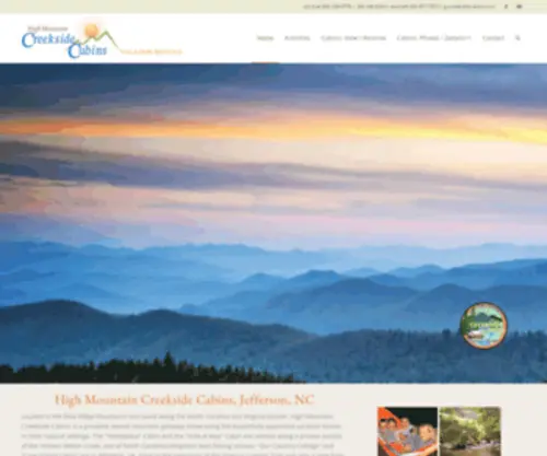 Highmountaincabins.com(Cabin Rentals in the Blue Ridge Mountains) Screenshot