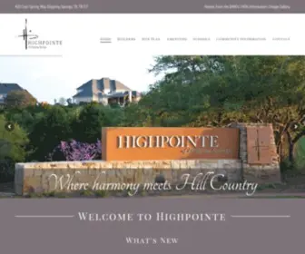 Highpointetx.com(Official Site for Highpointe Community in Dripping Springs) Screenshot