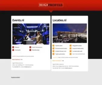 Highprofile.nl(Portaalsite over business events in de evenementenbranche) Screenshot