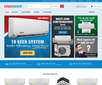 Highseer.com(HighSEER Pioneer HVAC Superstore) Screenshot