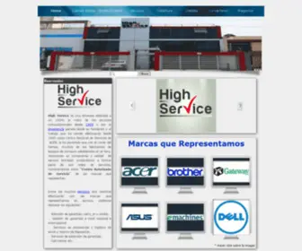 Highservice.com.pe(Página de bienvenida) Screenshot