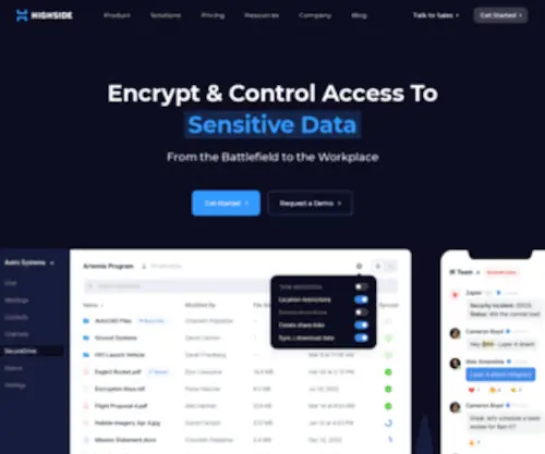 Highside.io(Encrypted Secure Collaboration & Data Access Management) Screenshot