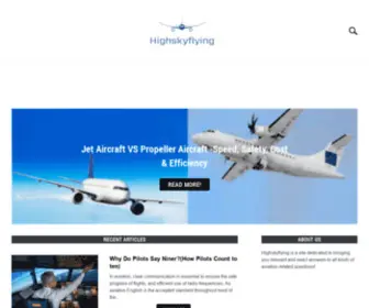 Highskyflying.com(Aviation, Airplanes, Helicopters, Gyrcopters) Screenshot