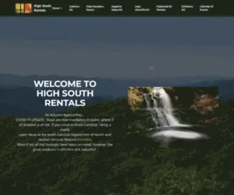 Highsouthrentals.com(Blue Ridge Smoky Mountain Cabin Vacation Rentals) Screenshot