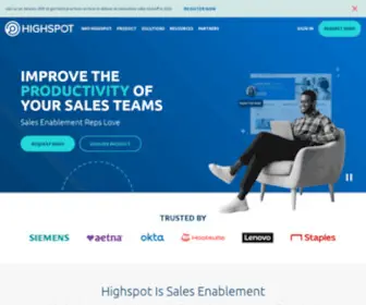 Highspot.com(The Most Advanced Sales Enablement Solution) Screenshot