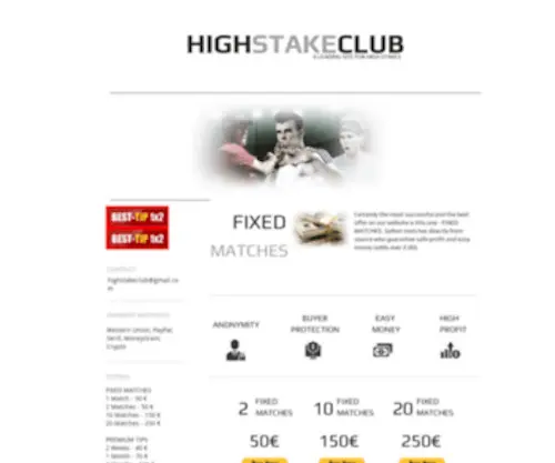 Highstakeclub.com Screenshot
