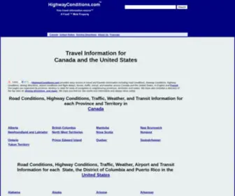 Highwayconditions.com(Canada and United States Travel) Screenshot