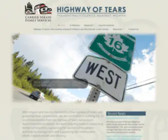 Highwayoftears.org(Highway of Tears) Screenshot