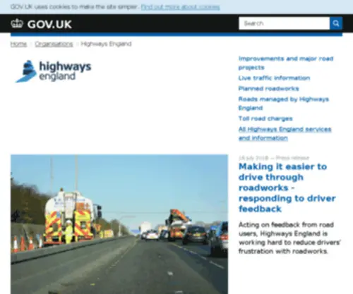 Highways.gov.uk(Highways Agency) Screenshot