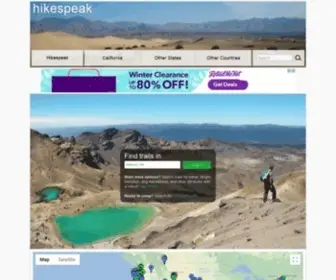 Hikespeak.com(Find hikes on) Screenshot