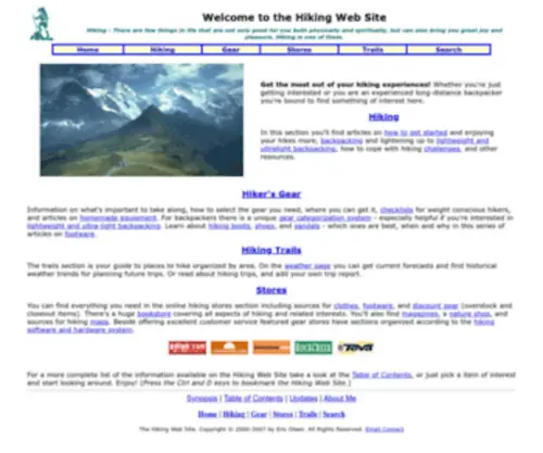 Hikingwebsite.com(Hiking Web Site) Screenshot