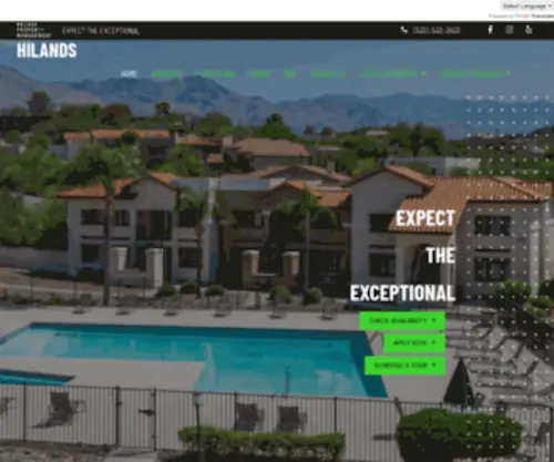 Hilandsapartments.com(Tucson AZ Apartment Homes) Screenshot