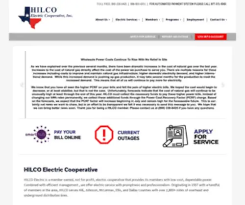 Hilco.org(HILCO Electric Cooperative) Screenshot