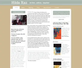 Hildaraz.com(Poet and nonfiction writer Hilda Raz) Screenshot