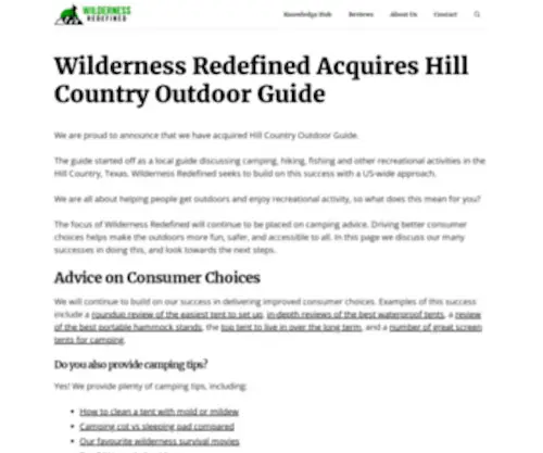 Hillcountryoutdoorguide.com(Wilderness Redefined) Screenshot