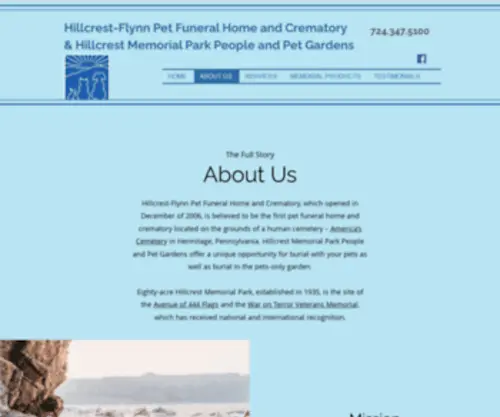 Hillcrestflynn.com(Hillcrest-Flynn Pet Funeral Home) Screenshot