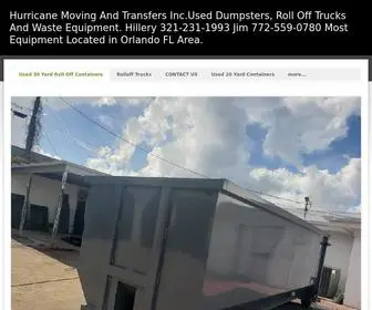 Hillerysellsdumpsters.com(Hurricane Moving And Transfers Inc.Used Dumpsters) Screenshot