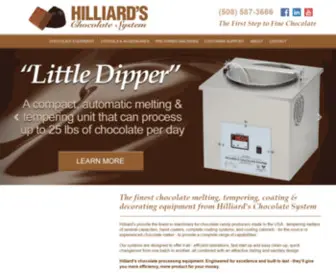 Hilliardschocolate.com(Hilliard's Chocolate System melting tempering coating equipment) Screenshot