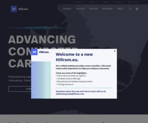 Hillrom.eu(Advancing Connected Care) Screenshot