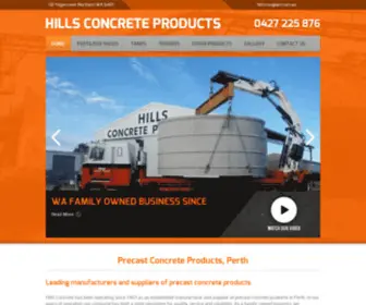 Hillsconcrete.com.au(Precast Concrete Products Perth) Screenshot