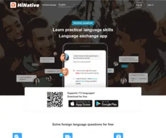 Hinative.com(A question and answer community for language learners) Screenshot