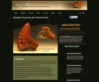 Hindocarina.com(Wooden Sweet Potatoes and Other Ocarinas by Charlie Hind) Screenshot