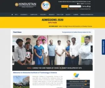 Hindustanuniv.ac.in(Ranked 4th Top Deemed Universities Engineering Colleges in Chennai) Screenshot