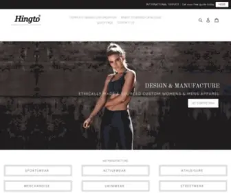 Hingto.com(Activewear & Clothing Manufacturers & Suppliers Australia) Screenshot