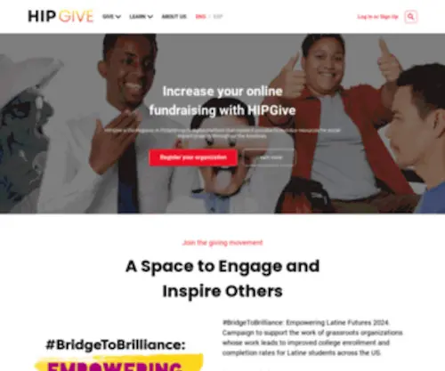 Hipgive.org(Hipgive is hispanics in philanthropy's digital platform) Screenshot