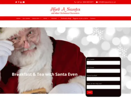 Hireasanta.co.uk(Hire Father Christmas or Santa Anywhere in the UK) Screenshot