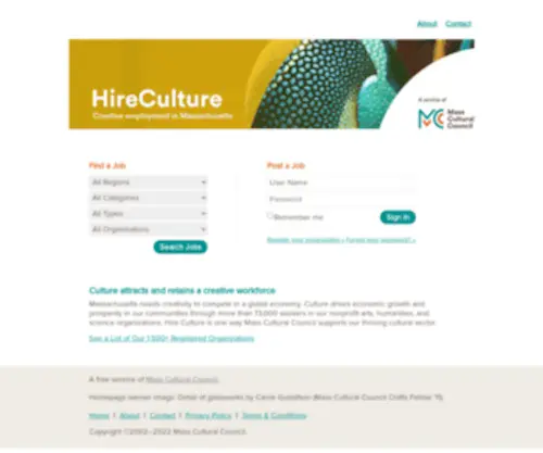 Hireculture.com(Employment) Screenshot