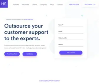 Hiredsupport.com(Hire 24×7 Live Chat Operators) Screenshot