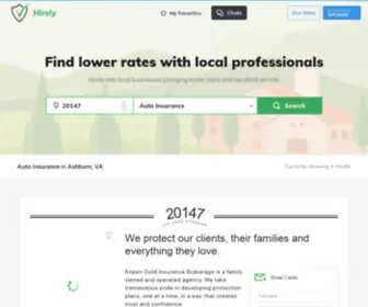 Hirely.com(Hirely lists local businesses pledging lower rates and excellent service) Screenshot