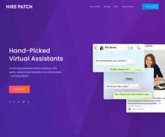 Hirepatch.com(Professional Virtual Assistants from Latin America) Screenshot