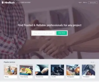 Hirerush.com(Trusted professionals for any project) Screenshot