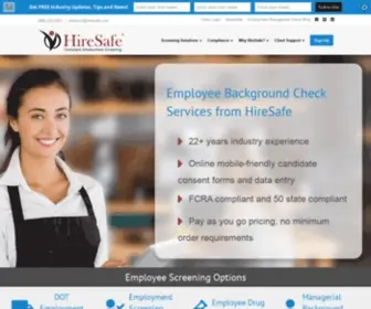 Hiresafe.com(Pre-Employment Background Check Screening from HireSafe) Screenshot