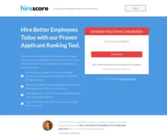 Hirescore.com(Fast and accurate applicant ranking for your business) Screenshot