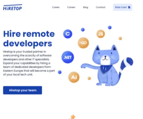 Hiretop.com(Hire Dedicated Developers from Europe) Screenshot