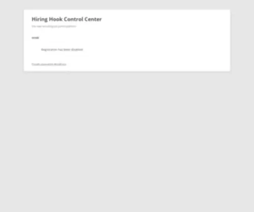 Hiringhook.com(Hiring Hook Control Center) Screenshot