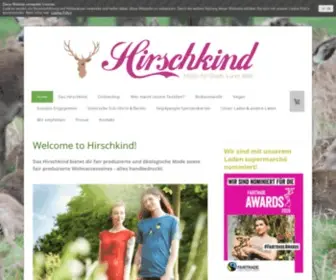 Hirschkind.de(Handbedruckte Fairtrade Mode & Biobettwäsche aus Berlin) Screenshot