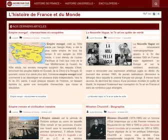 Histoire-Pour-Tous.fr(Histoire de France et de l'humanité des origines à nos jours) Screenshot