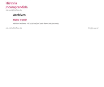 Historiaincomprendida.com(Just another WordPress site) Screenshot