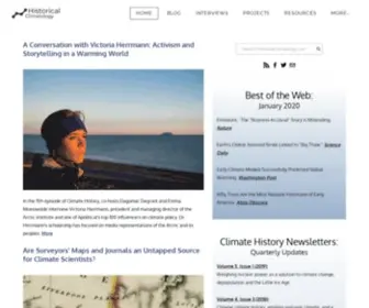 Historicalclimatology.com(Past, present, and future climate change) Screenshot