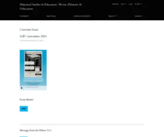 Historicalstudiesineducation.ca(Historical Studies in Education / Revue d'histoire de l'éducation) Screenshot