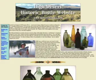 Historicbottles.com(The High Desert Historic Bottle Website) Screenshot