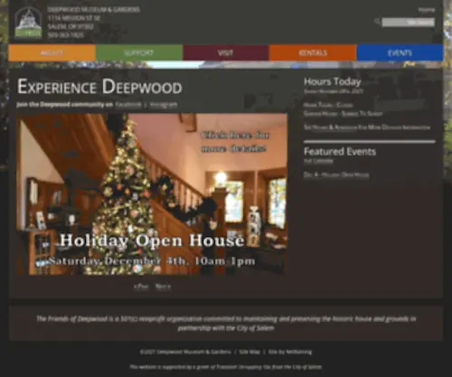 HistoriCDeepwoodestate.org(Deepwood Museum & Gardens) Screenshot