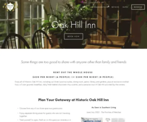 Historicoakhill.com(Historic Oak Hill Inn) Screenshot