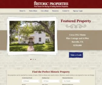 HistoricProperties.com(Historic Properties and Old Houses For Sale) Screenshot